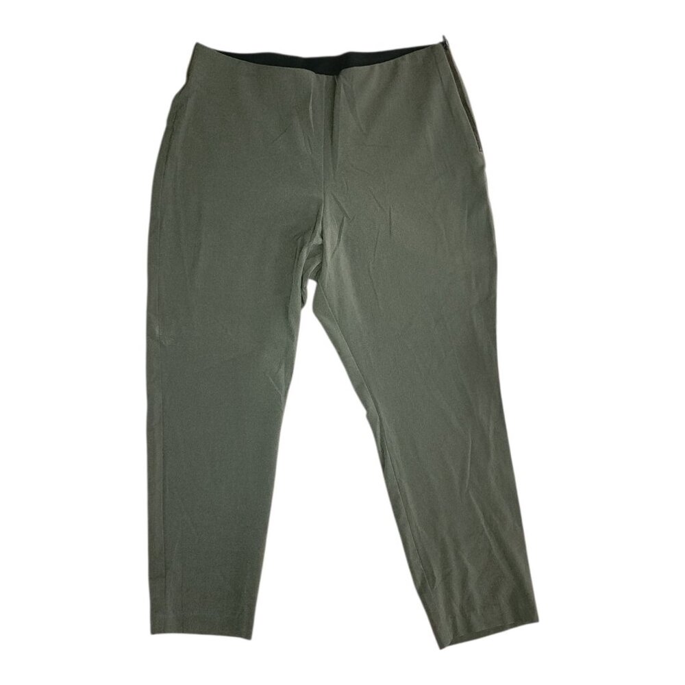Nine West Pants Womens‎ Size 14P 14 Petite Side Zip Skinny Green Stretch Crop